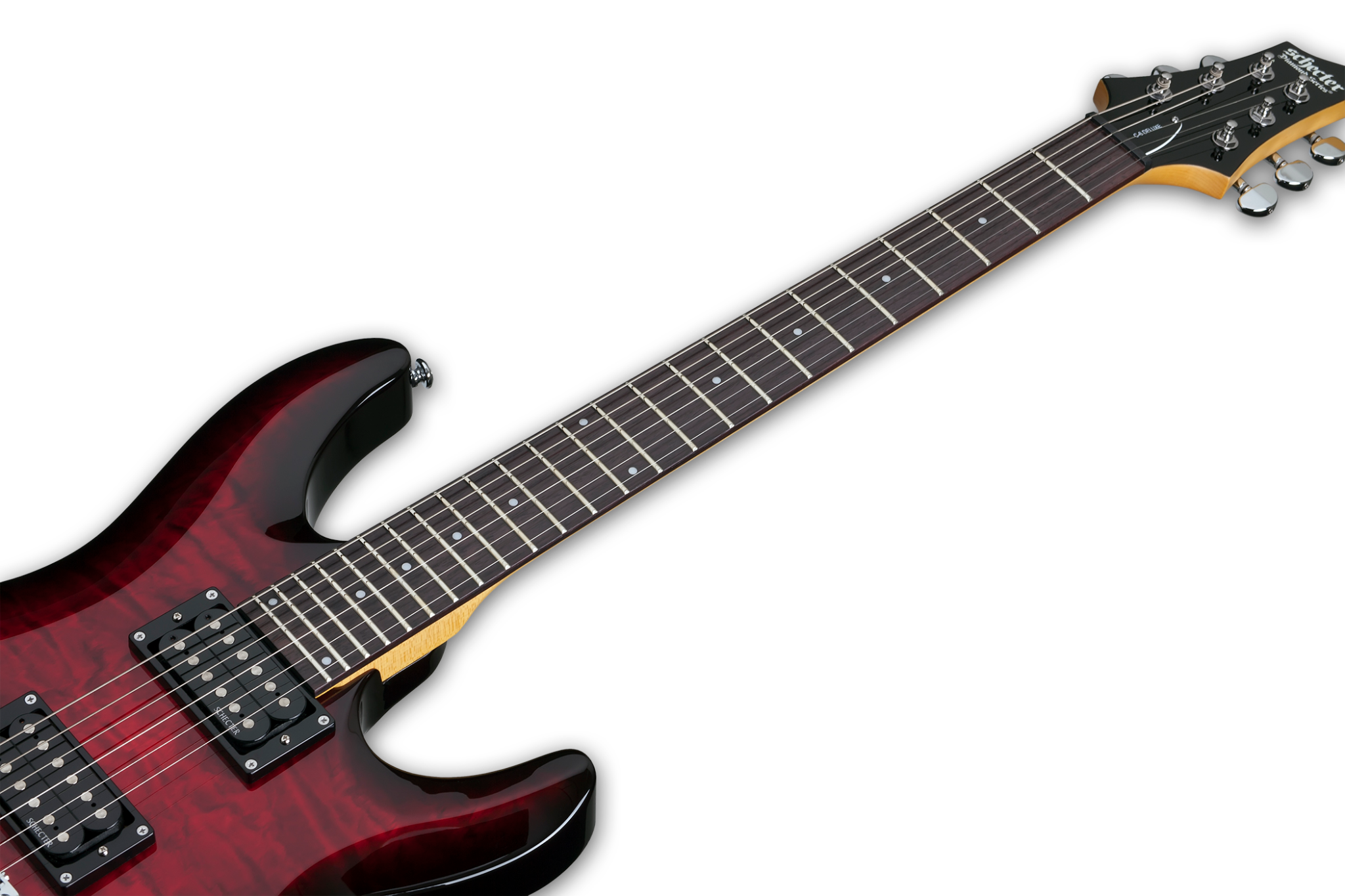 Schecter C-6 Plus Electric Guitar, Transparent Cherry Burst