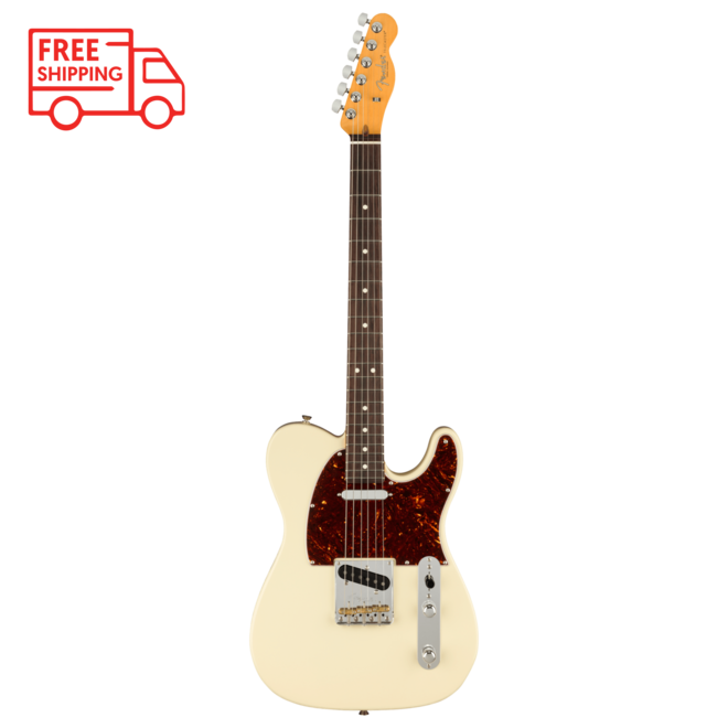 Fender American Professional II Telecaster, Rosewood Fingerboard, Olympic White, w/Deluxe Molded Case