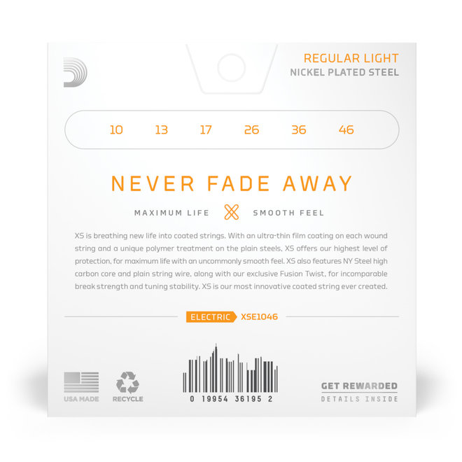 D'Addario XS Coated Electric Guitar Strings, 10-46 Light