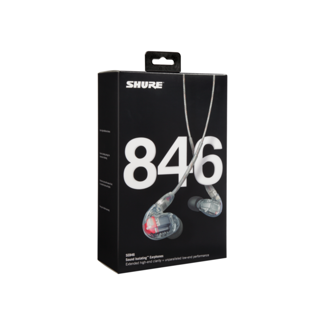Shure SE846 Sound Isolating Earphones, Quad Driver, Clear