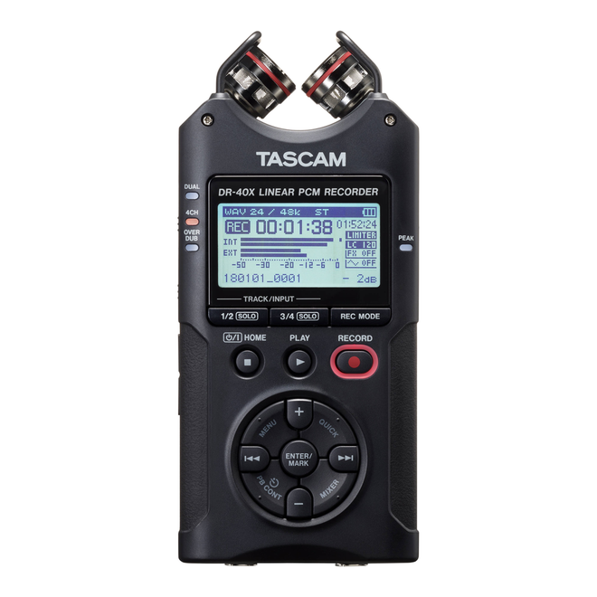 Tascam DR-40X 4 Track Portable Digital Recorder/USB Interface w/Combo XLR Inputs