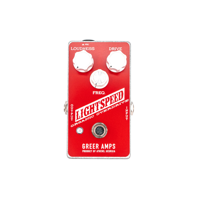 Greer Amps Lightspeed Organic Overdrive Pedal, Canuck Red