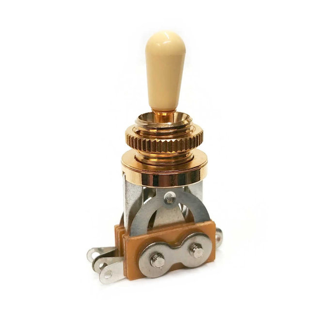 3-Way Pickup Selector Switch, Gold w/Ivory Tip