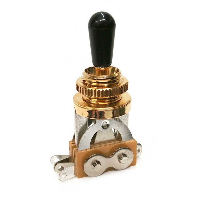 3-Way Pickup Selector Switch, Gold w/Black Tip