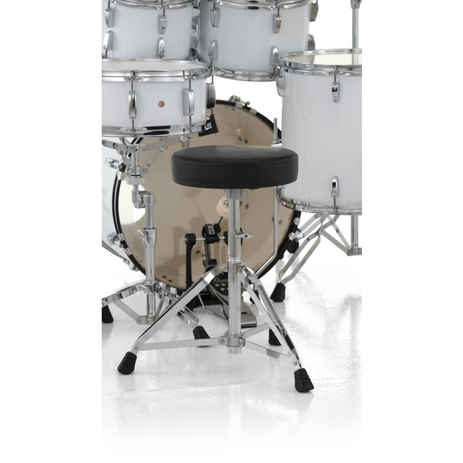 Pearl Roadshow Series Drum Set, 10, 12, 16, 22, 14sn, Pure White w/Hardware, Cymbals, Throne