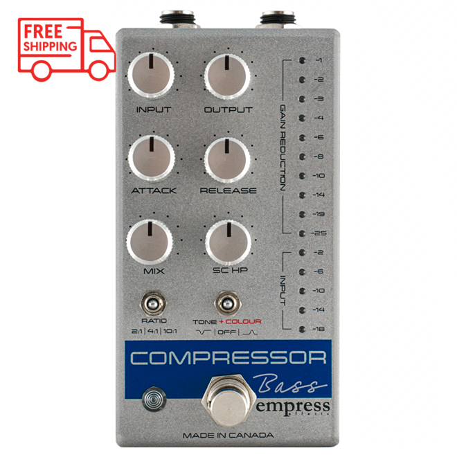 Empress Effects Bass Compressor Pedal, Silver Sparkle