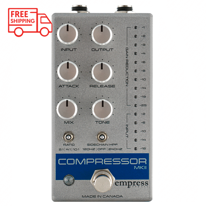 Empress Effects Compressor MKII Pedal, Silver Sparkle