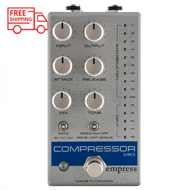 Empress Effects Compressor MKII Pedal, Silver