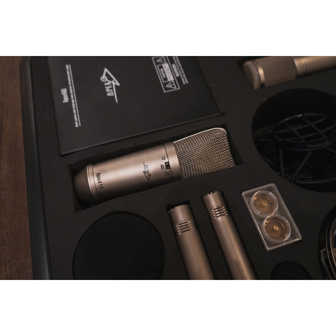Apex Studio Microphone Kit, Apex460 Tube Microphone / Apex415 Condenser Mic / Stereo Pair of Apex 185, w/Case and Shockmounts