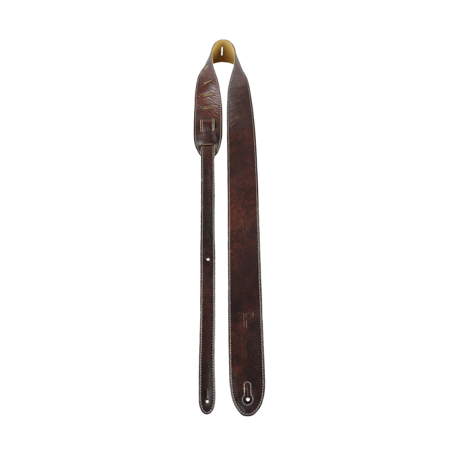 Perri’s 2" Deluxe Soft Italian Garment Leather Guitar Strap w/Soft Suede Backing, Mahogany