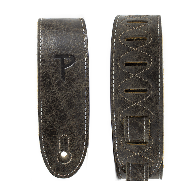 Perri’s 2" Deluxe Soft Italian Garment Leather Guitar Strap w/Soft Suede Backing, Vintage Brown