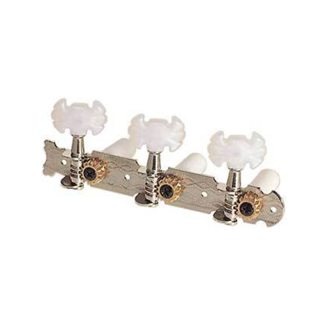 Profile JC59NI Classical Guitar Machine Heads, 2 Sets of 3, Pearloid Buttons, Nickel