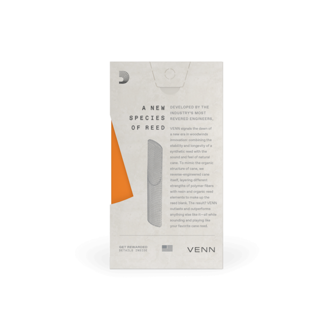 D'Addario VENN Synthetic Alto Saxophone Reed, 2.0