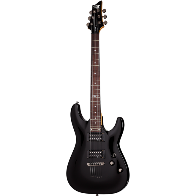 Schecter C-1 SGR 6 String Electric Guitar, Midnight Satin Black (Includes Gigbag)