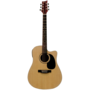 BeaverCreek BCTD101CE Dreadnought Cutaway Acoustic Guitar, Natural w/Gigbag