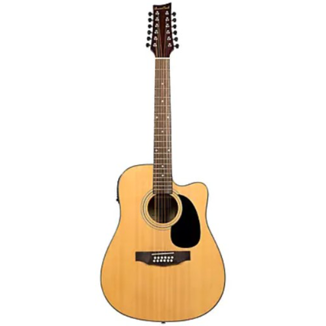 BeaverCreek BCTV05CE 12-String Cutaway Dreadnought Acoustic Guitar, Natural