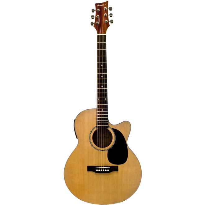 BeaverCreek BCTF101CE Folk Cutaway Acoustic Guitar, Natural w/Gigbag