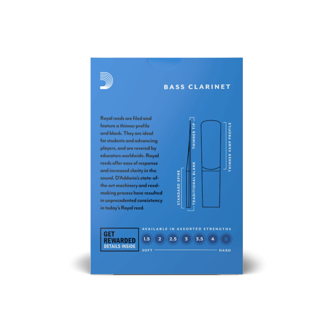 Royal Bass Clarinet Reeds, 3.0 (10 Pack)