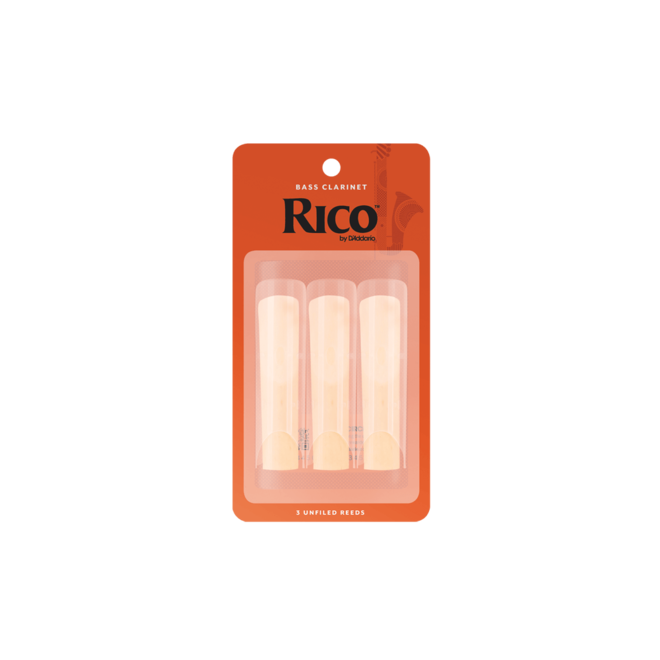 Rico 3 Pack of Bass Clarinet Reeds, 3
