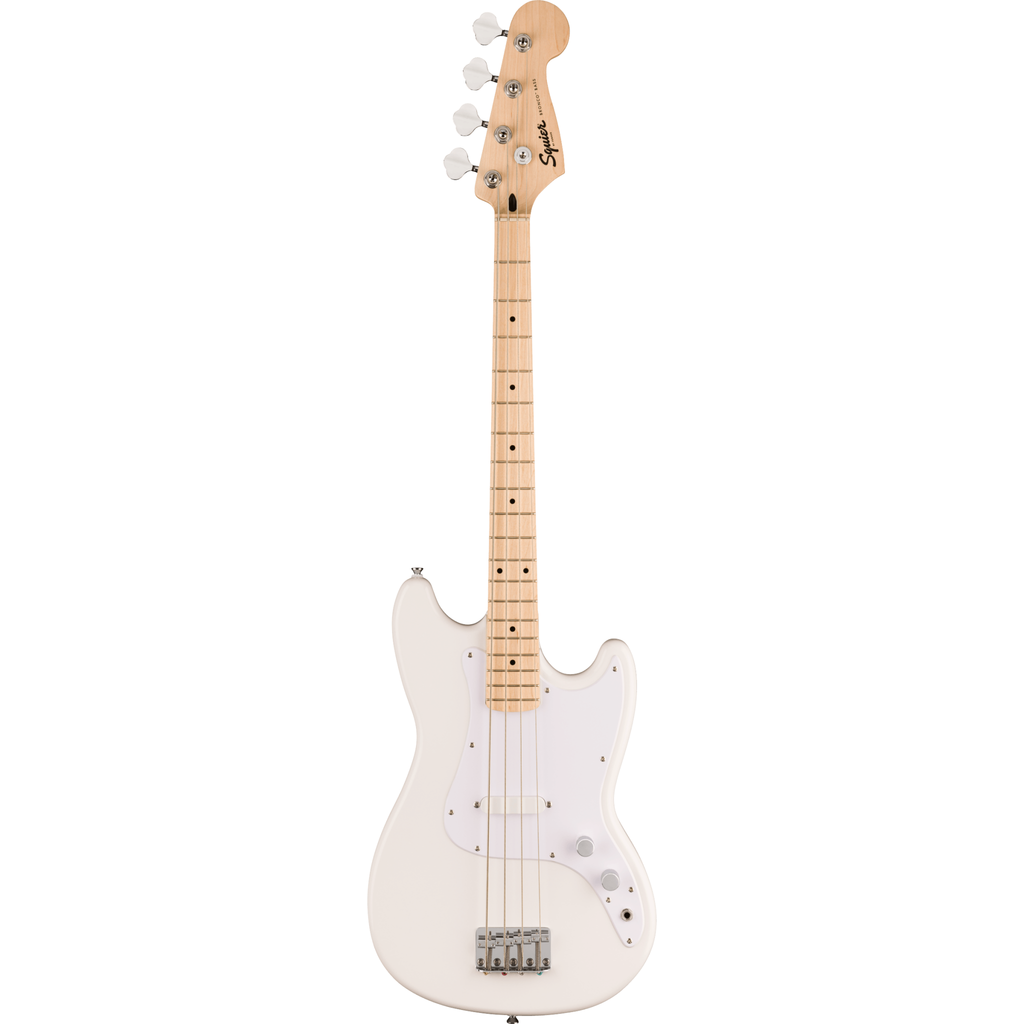 Squier Sonic Bronco Bass, Maple Fingerboard, White Pickguard, Arctic White