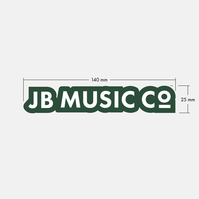 JB Music Co. Die Cut Wordmark Logo Sticker (Green)