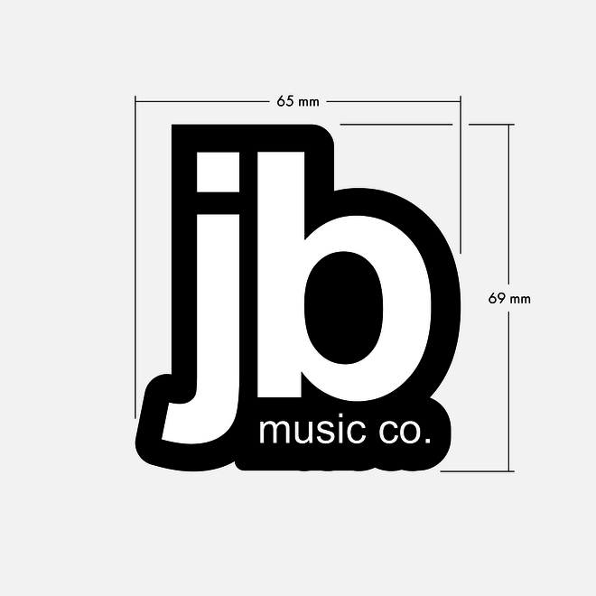 JB Music Co. Die Cut Original Logo Sticker (Black & White)
