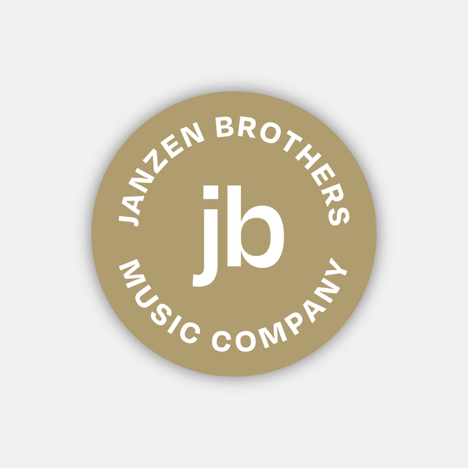 JB Music Co. Logo Sticker, (Gold Circle)