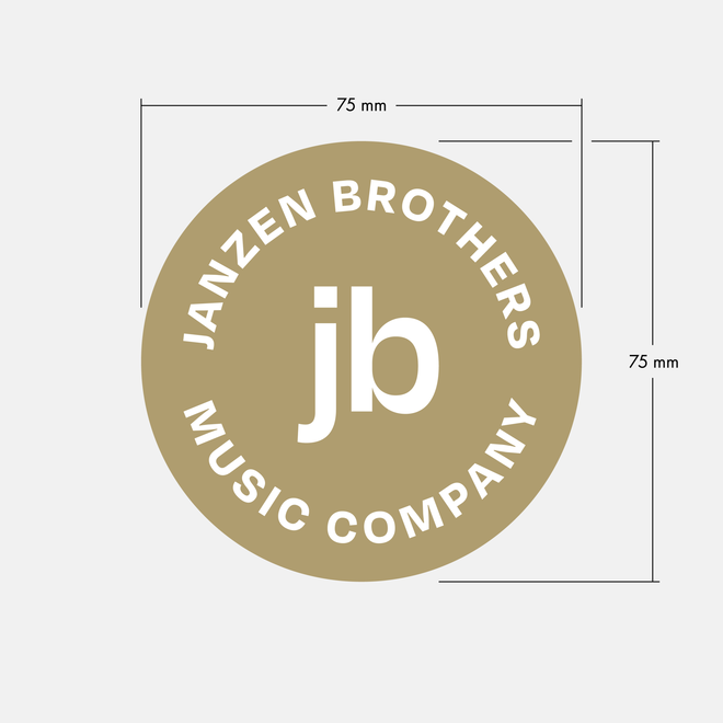 JB Music Co. Logo Sticker, (Gold Circle)