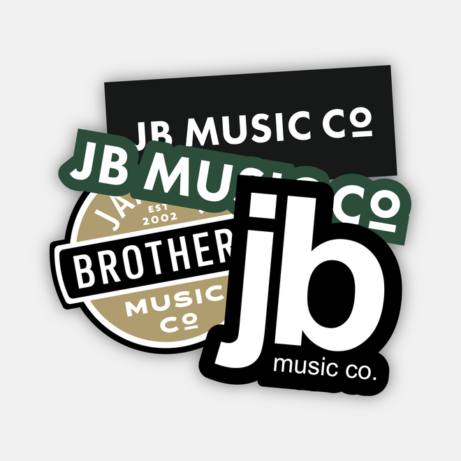 JB Music Co. Assorted Sticker Bundle, Pack of 4