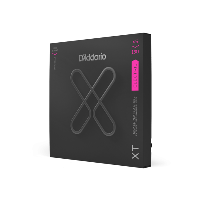 D'Addario XT Coated Bass Guitar Strings, 5-String, 45-130 Light, Long Scale