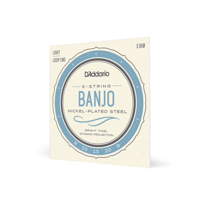 D'Addario EJ60 Nickel Wound Banjo Strings, 5-String, 9-20 Light