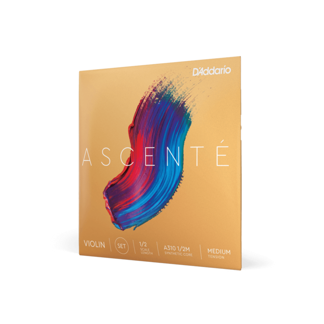 D'Addario Ascente Violin String Set, Medium Tension, 1/2