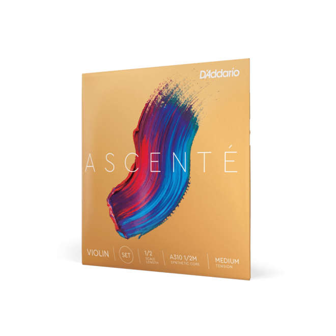 D'Addario Ascente Violin String Set, Medium Tension, 1/2