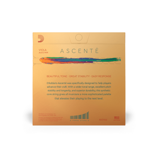D'Addario A410 Ascente Viola Strings, 4/4 Medium