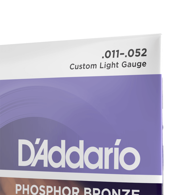 D'Addario EJ26 Phosphor Bronze Acoustic Guitar Strings, 11-52 Custom Light
