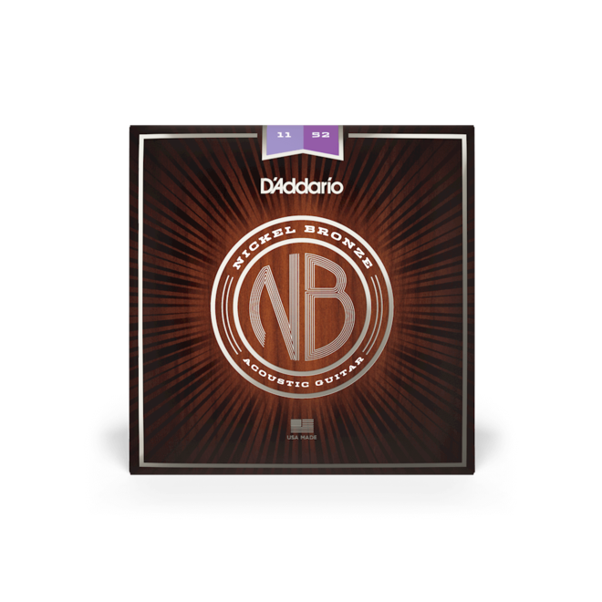 D'Addario NB1152 Nickel Bronze Acoustic Strings, 11-52 Light