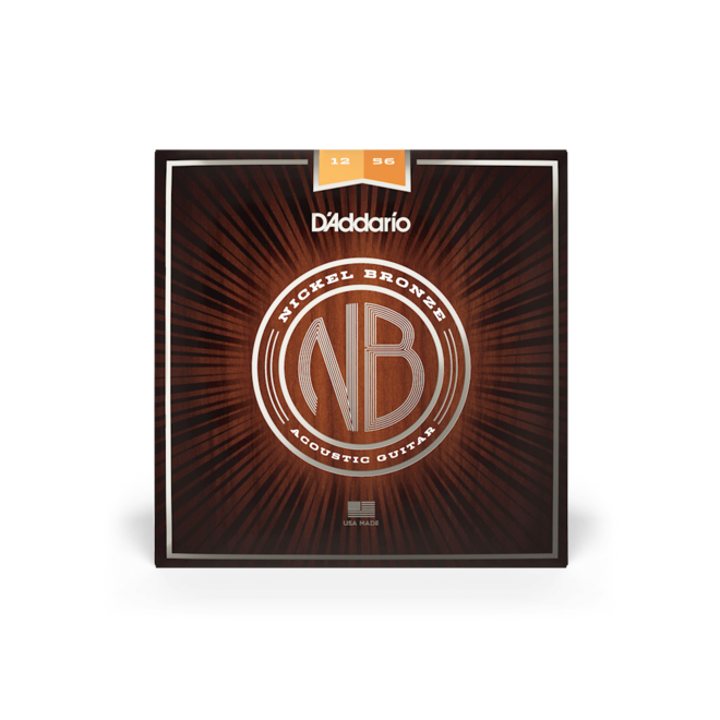 D'Addario NB1256 Nickel Bronze Acoustic Strings, 12-56 Light/Medium