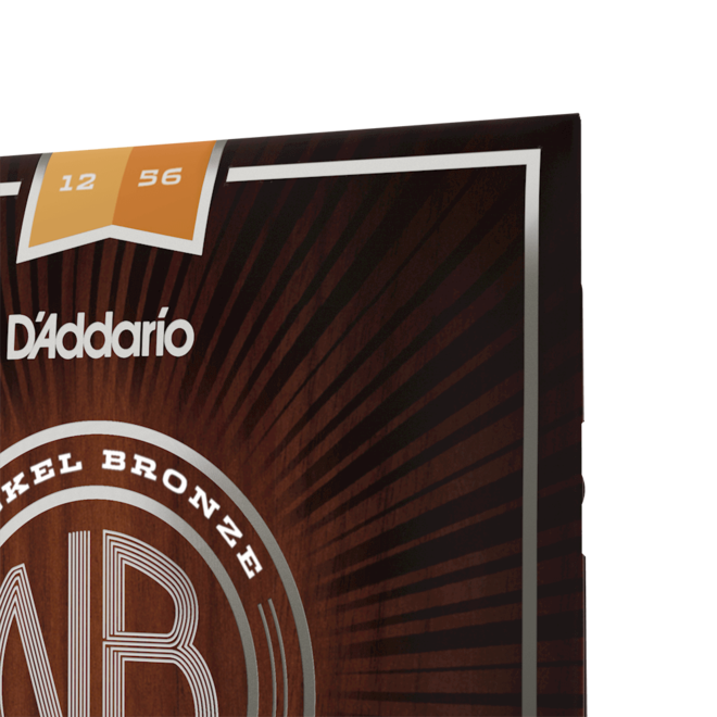 D'Addario NB1256 Nickel Bronze Acoustic Guitar Strings, 12-56 Light/Medium