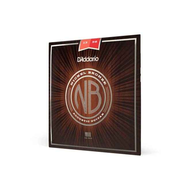 D'Addario NB1356 Nickel Bronze Acoustic Guitar Strings, 13-56 Medium