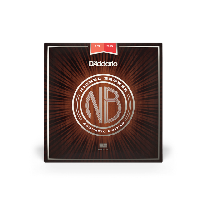 D'Addario NB1356 Nickel Bronze Acoustic Strings, 13-56 Medium