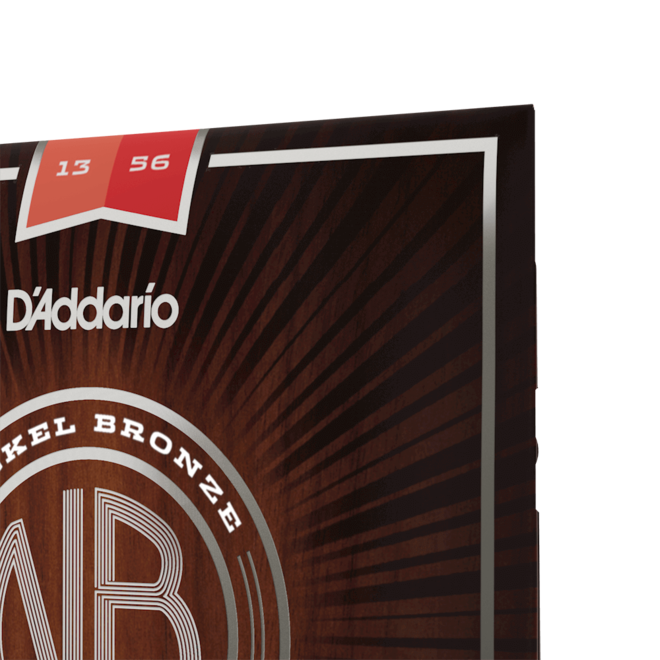 D'Addario NB1356 Nickel Bronze Acoustic Guitar Strings, 13-56 Medium