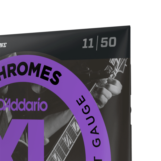 D'Addario ECG24 XL Chromes Flatwound Electric Guitar Strings, 11-50 Jazz Light