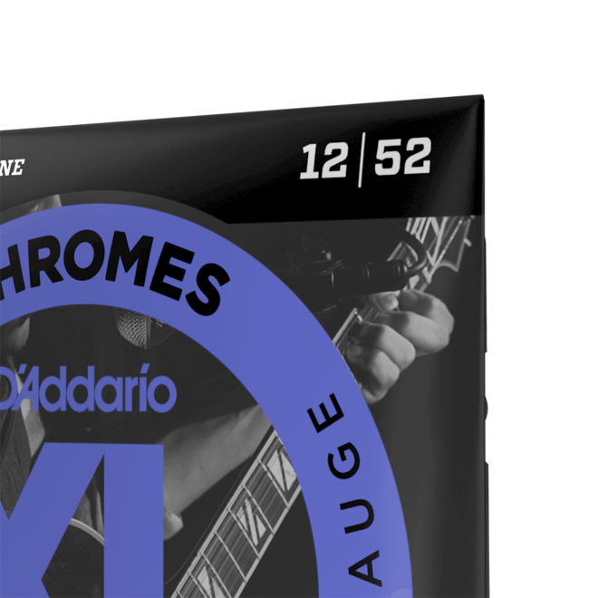 D'Addario ECG25 XL Chromes Flatwound Electric Guitar Strings, 12-52 Light