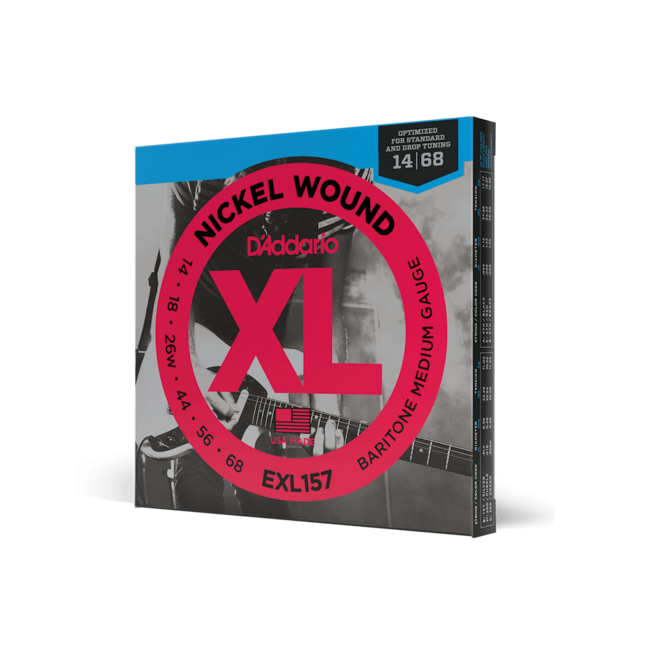 D'Addario EXL157 XL Nickel Wound Electric Guitar Strings, Baritone, 14-68 Medium