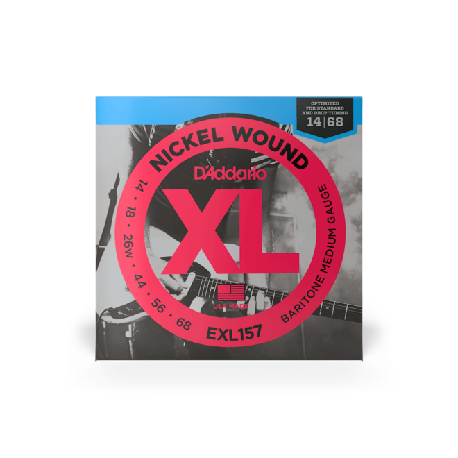 D'Addario EXL157 XL Nickel Wound Electric Guitar Strings, Baritone, 14-68 Medium