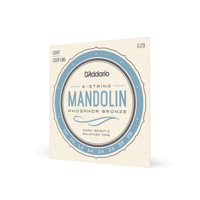 D'Addario EJ73 Phospher Bronze Mandolin Strings, 10-38 Light