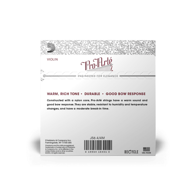 D'Addario Pro Arte Violin String Set, Medium Tension, 4/4