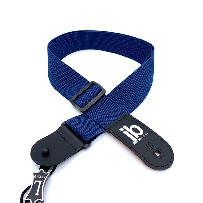 Levy's 2" Polyproplene Guitar Strap, Navy w/JB Logo