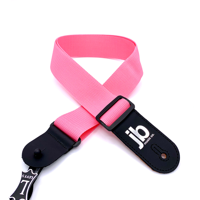 Levy's 2" Polyproplene Guitar Strap, Pink w/JB Logo