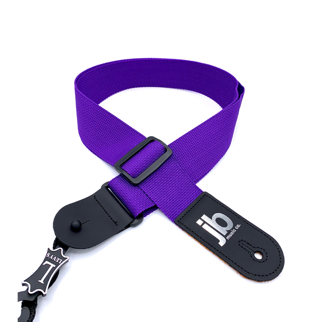 Levy's 2" Polyproplene Guitar Strap, Purple w/JB Logo